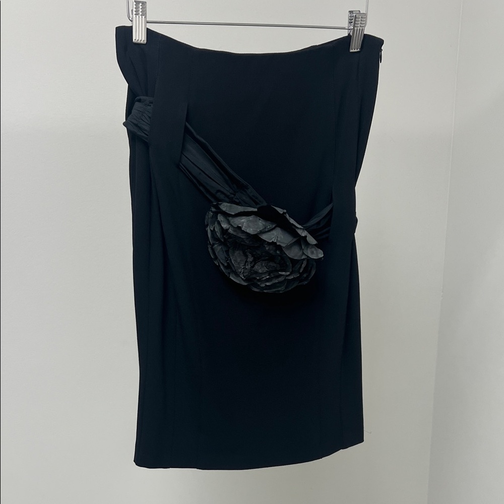 Emporio Armani Black Pencil Skirt with Floral Accent